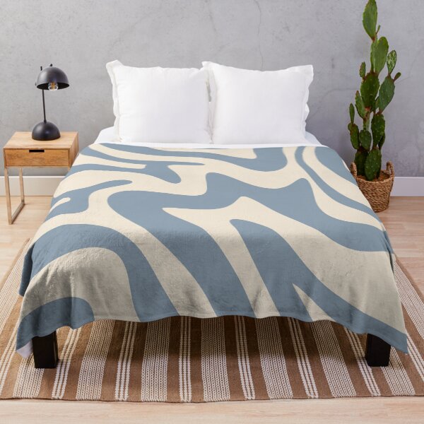 Item preview, Retro Liquid Swirl Abstract Pattern Blue & Cream designed and sold by scorpiolane.