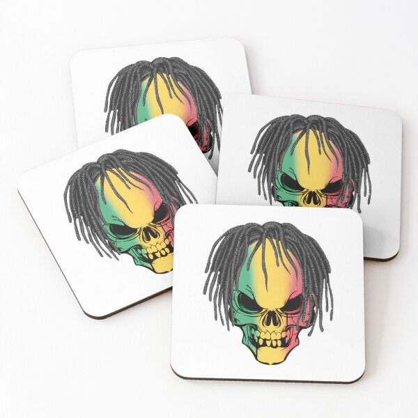 Artikelvorschau, Schädel mit Dreadlocks Rastafarian Rasta Jamaica entworfen und verkauft von DESIGNSPACK ® ✅.