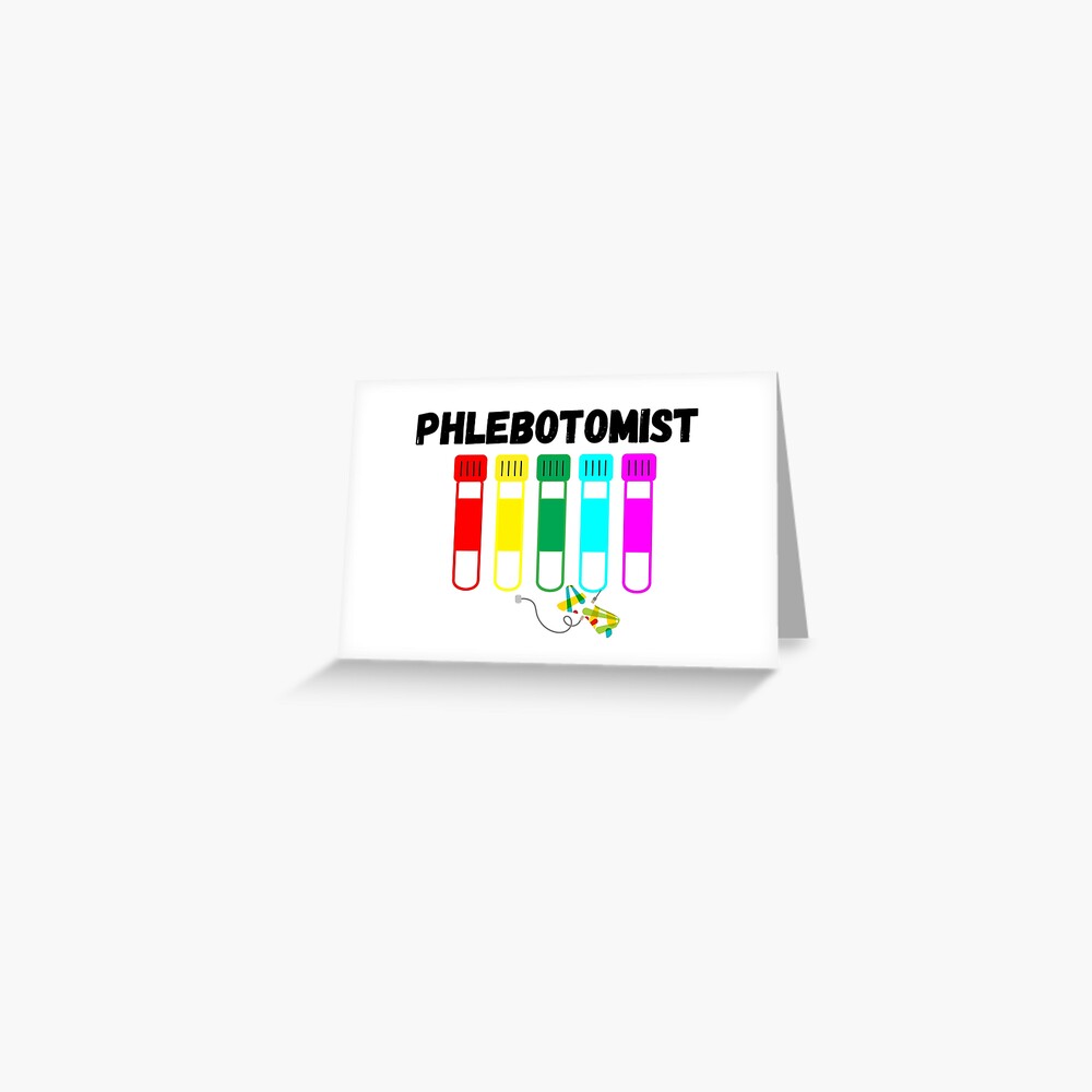 "Colorful Phlebotomy, Fun Phlebotomist, Lab Week" Greeting Card for