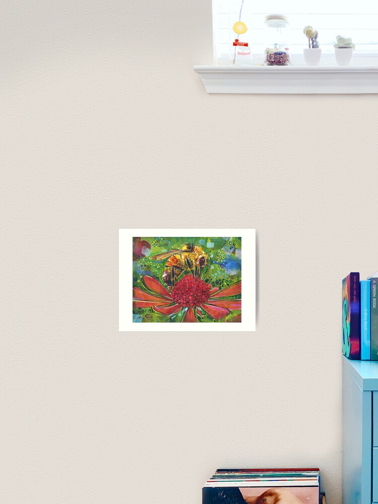 Thumbnail 1 of 3, Art Print, Tri-colored Bumble Bee designed and sold by gwennpaints.