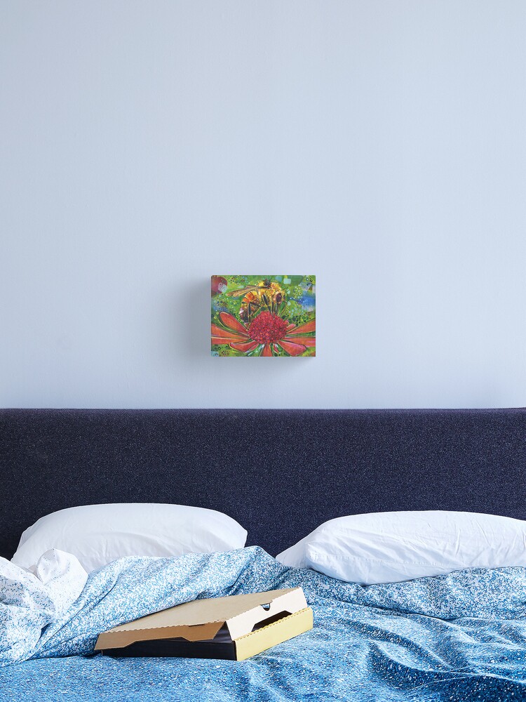 Thumbnail 1 of 3, Canvas Print, Tri-colored Bumble Bee designed and sold by gwennpaints.