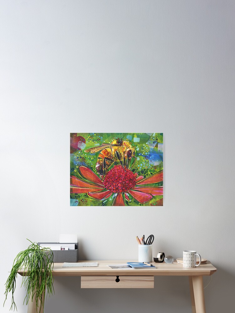 Thumbnail 1 of 3, Poster, Tri-colored Bumble Bee designed and sold by gwennpaints.