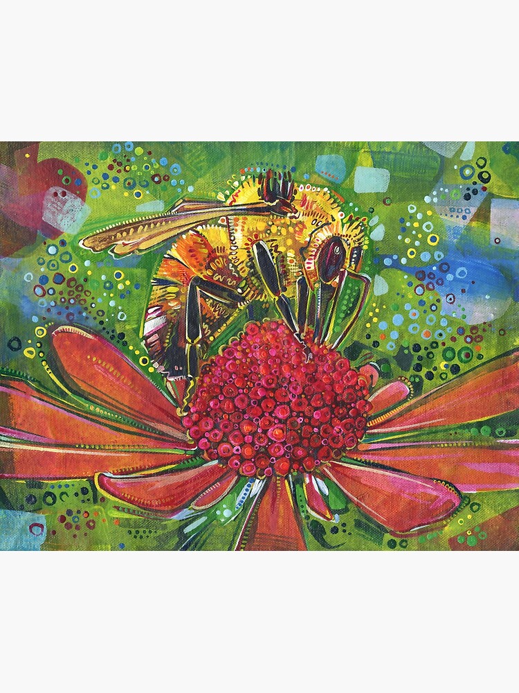 Thumbnail 2 of 2, Postcard, Tri-colored Bumble Bee designed and sold by gwennpaints.