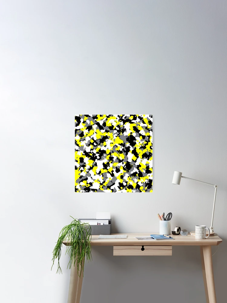 Yellow black white Camouflage  Poster for Sale by Tshirtstory