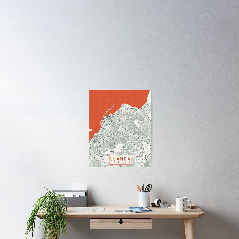 Luanda City Map Of Angola Bohemian Poster For Sale By Demap Redbubble 9888