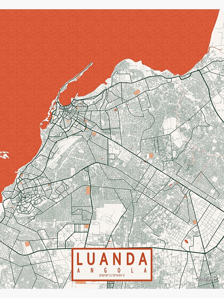 Luanda City Map Of Angola Bohemian Poster For Sale By Demap Redbubble 8548