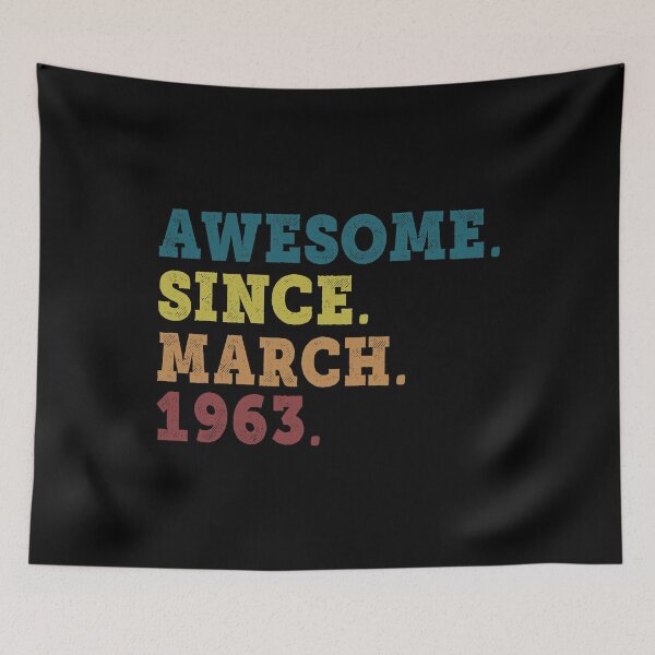 Item preview, Awesome Since March 1963 Retro Vintage 59th Birthday Gift designed and sold by designbychow.