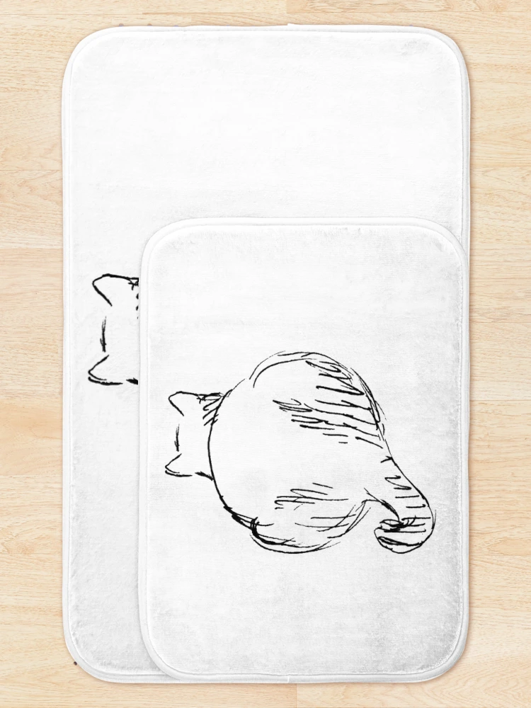 Thumbnail 5 of 6, Bath Mat, cat butt Sticker designed and sold by RicoMuller.