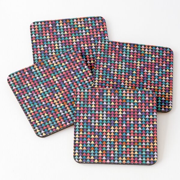 Item preview, Colorful seamless triangle pattern with black background designed and sold by TheCosmoWest.