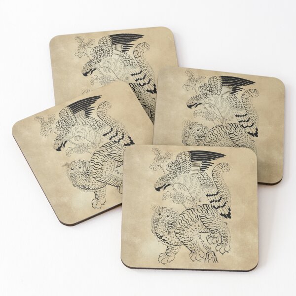 Item preview, Tiger and  hawk Type1 : Minhwa-Korean traditional/folk art designed and sold by minsillust.