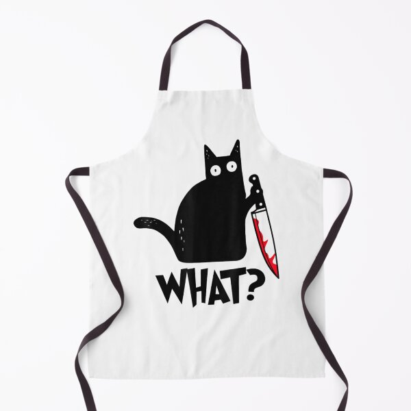 Item preview, Cat What Black Cat, Murderous Cat With Knife Sticker designed and sold by AlexejKlein.