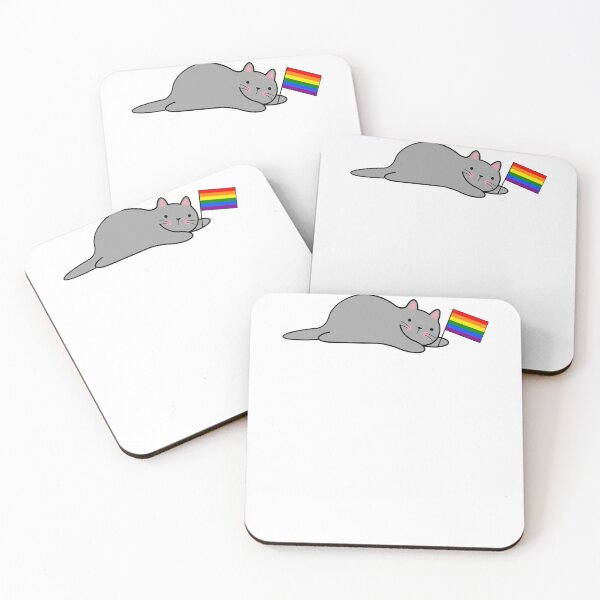 Item preview, Cat with a Rainbow Pride Flag Sticker designed and sold by AlexejKlein.