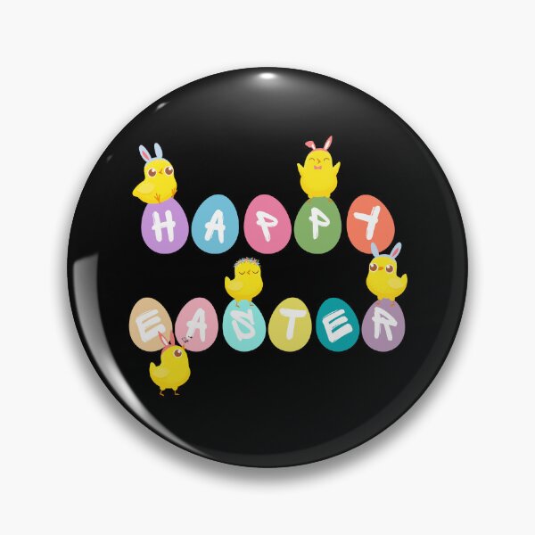 Item preview, Happy Easter with Eggs and Chicks designed and sold by MacAndMoose.