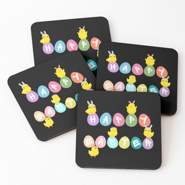 Item preview, Happy Easter with Eggs and Chicks designed and sold by MacAndMoose.