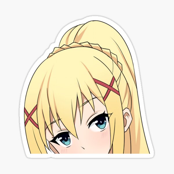 Konosuba Blonde Darkness Punish Me Senpai Hentai Anime  Sticker for Sale  by davidsykeser