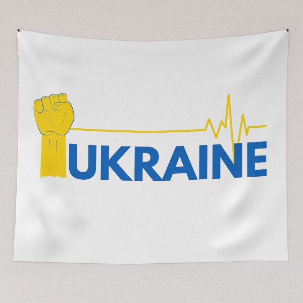 Item preview, Freedom Hands Stand with Ukraine Heart line Design designed and sold by sinceanna.