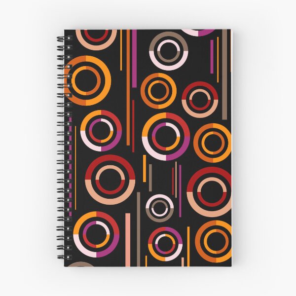 Item preview,  70s Inspired Vintage abstract circle pattern | Black background designed and sold by TheCosmoWest.