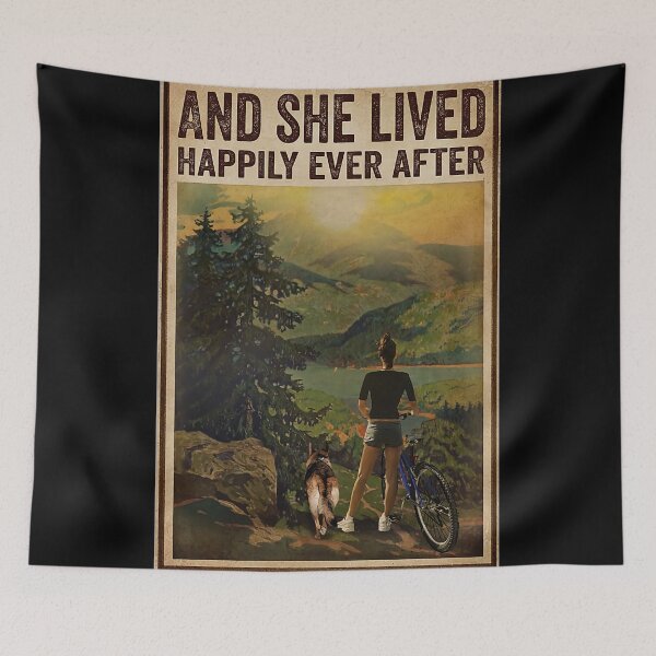 Item preview, vintage lived happily cycling dogs girl designed and sold by sovIlarion96.