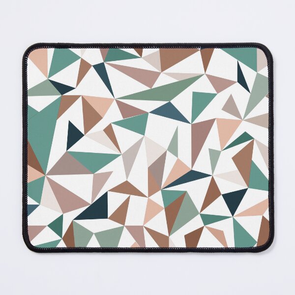 Item preview, Teal and brown triangle mosaic pattern with white background designed and sold by TheCosmoWest.