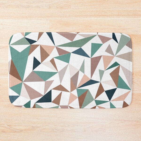 Item preview, Teal and brown triangle mosaic pattern with white background designed and sold by TheCosmoWest.