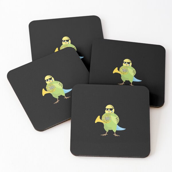 Item preview, Funny Parakeet Wearing Sunglasses Playing French Horn  designed and sold by laurenm233.