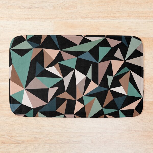 Item preview, Teal and brown triangle mosaic pattern designed and sold by TheCosmoWest.
