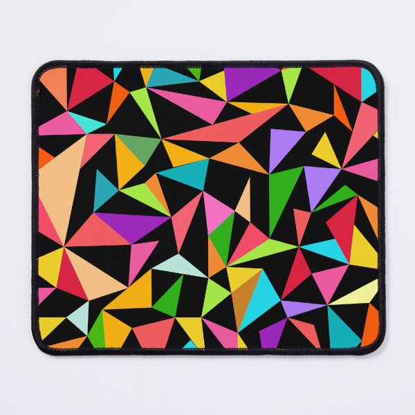 Item preview, Colorful triangle mosaic pattern with black background designed and sold by TheCosmoWest.