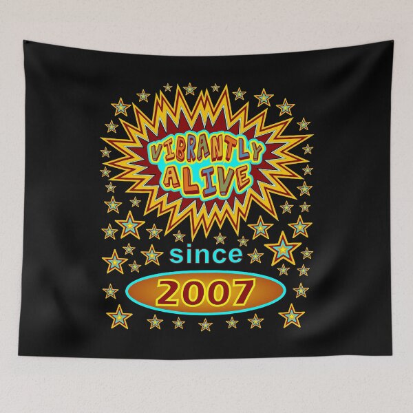 Item preview, Birthday 2007 Vibrantly Alive Since 2007 Birthday Stars Birth Year designed and sold by artfulnotebook.