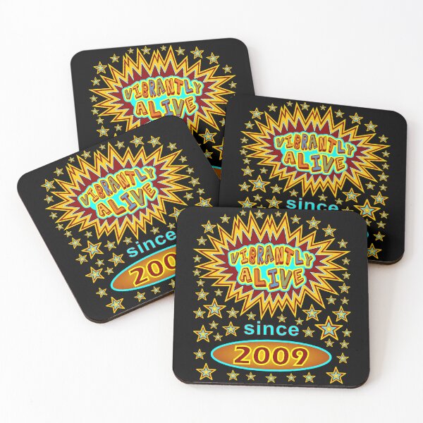 Item preview, Birthday 2009 Vibrantly Alive Since 2009 Birthday Stars Birth Year designed and sold by artfulnotebook.