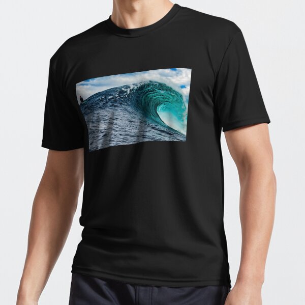 Surfer riding a giant sea wave, Swimming, Adventure, Ocean, Surfing Active T-Shirt