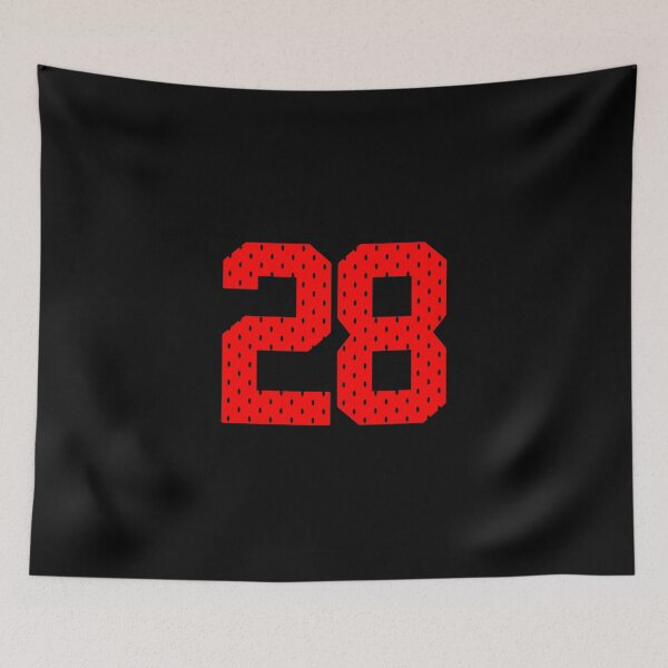 Item preview, 28 Twenty-Eight Number Sports Red Texture Jersey Twenty-Eight Sticker designed and sold by baileyhodg.