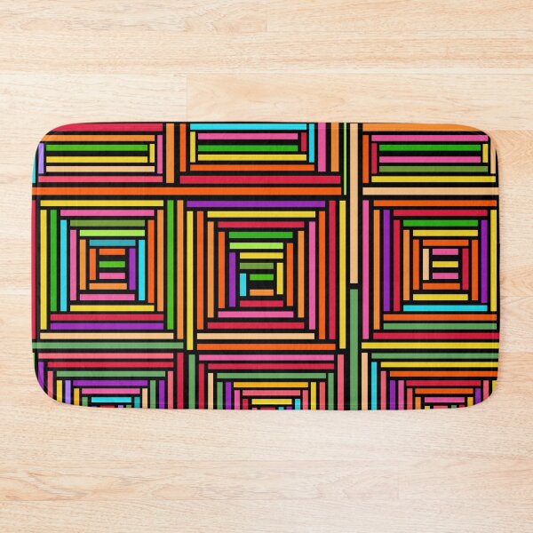 Item preview, Rainbow Squares Geometric Abstract Pattern  designed and sold by TheCosmoWest.