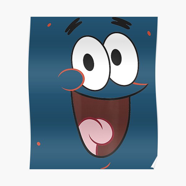 Funny Face and SquarePants Patrick Face  Poster