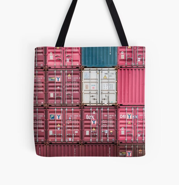 Stacked Cargo Shipping Containers All Over Print Tote Bag
