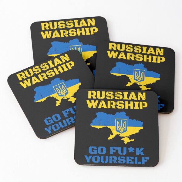 Item preview, Russian Warship Go F*ck Yourself Free Ukraine Flag Vintage designed and sold by RosannaArt.