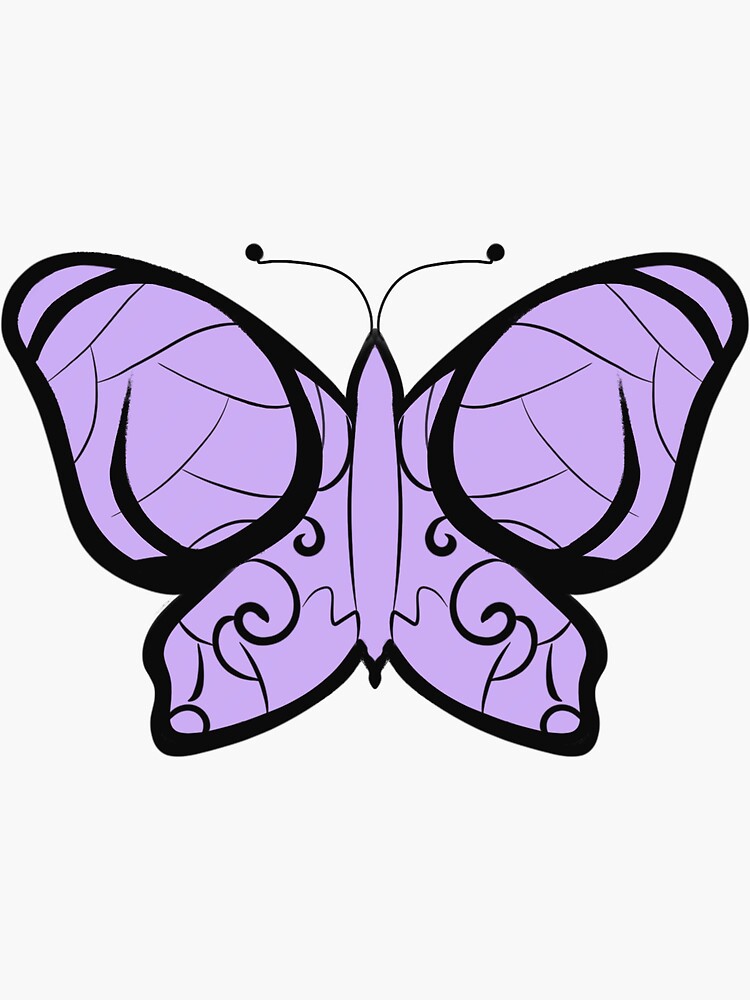 "Purple Butterfly Sticker" Sticker for Sale by Abbykub Redbubble