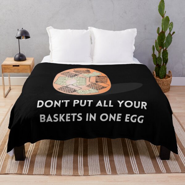 Item preview, Don't put all your baskets in one egg (in black) | Happy Easter | Funny Easter Egg designed and sold by CosmicStory.