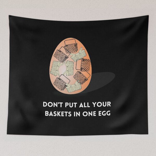 Item preview, Don't put all your baskets in one egg (in black) | Happy Easter | Funny Easter Egg designed and sold by CosmicStory.