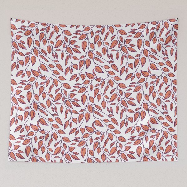 Item preview, Minimalist Leaf Line Art Illustration as a Seamless Surface Pattern Design designed and sold by ZaryaKiqo.