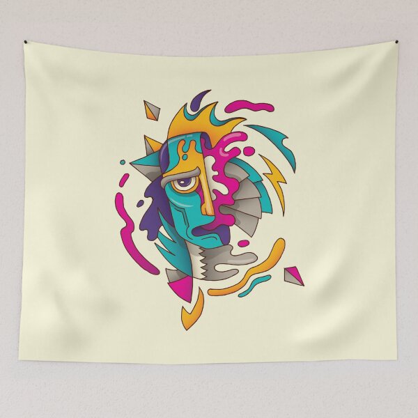 Item preview, Abstract Zombie Face Retro 80s Artist designed and sold by GrynszpanDezign.