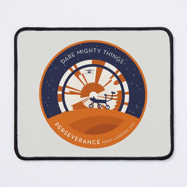 Item preview, Perseverance Rover Mars Landing Parachute orange border wide designed and sold by Markadesign.