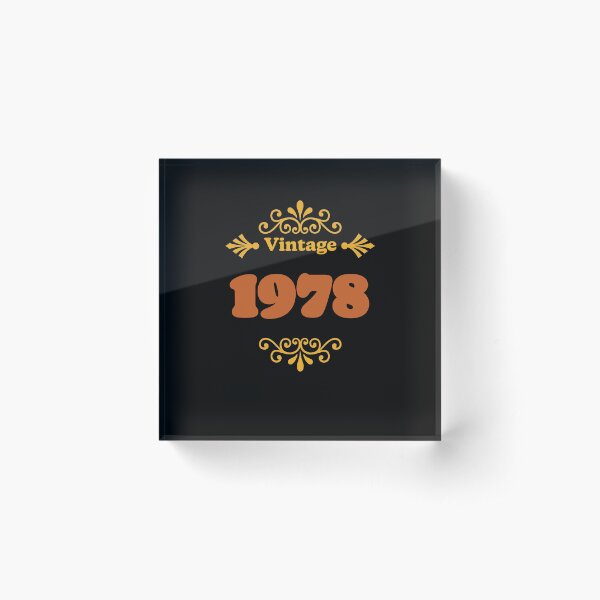 Vintage 1978 (black version) Acrylic Block