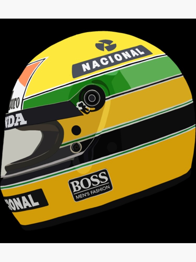 "Ayrton Senna Helmet 1988 Sticker" Poster for Sale by hickmdian3