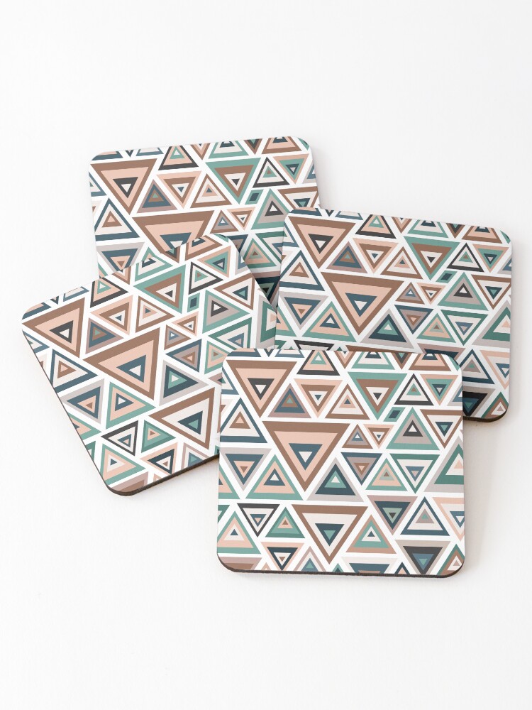 Thumbnail 1 of 5, Coasters (Set of 4), Abstract triangle pattern designed and sold by TheCosmoWest.