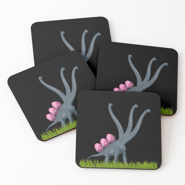 Item preview, Three-necked dinosaur carrying three easter eggs (in black) | Happy Easter | Funny Easter  designed and sold by CosmicStory.