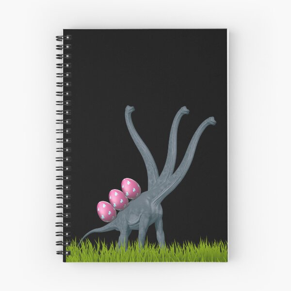 Item preview, Three-necked dinosaur carrying three easter eggs (in black) | Happy Easter | Funny Easter  designed and sold by CosmicStory.