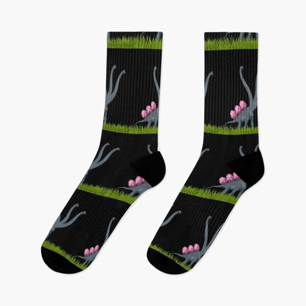 Item preview, Three-necked dinosaur carrying three easter eggs (in black) | Happy Easter | Funny Easter  designed and sold by CosmicStory.