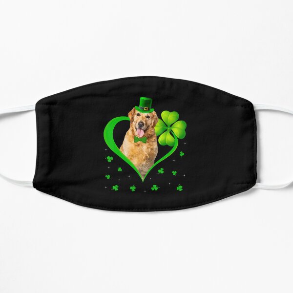 Golden Shamrock Dog St Puppy Retriever Flat Mask