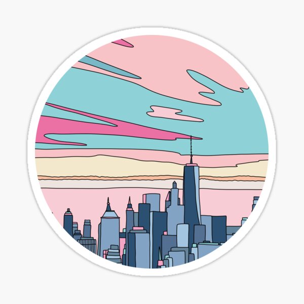 City sunset by Elebea Sticker