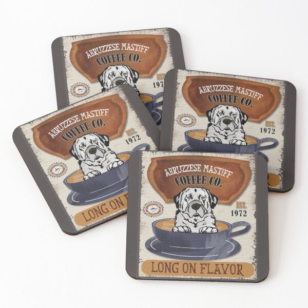 Item preview, Abruzzese mastiff Coffee Shop Vintage Style  designed and sold by Cuddlythopia.